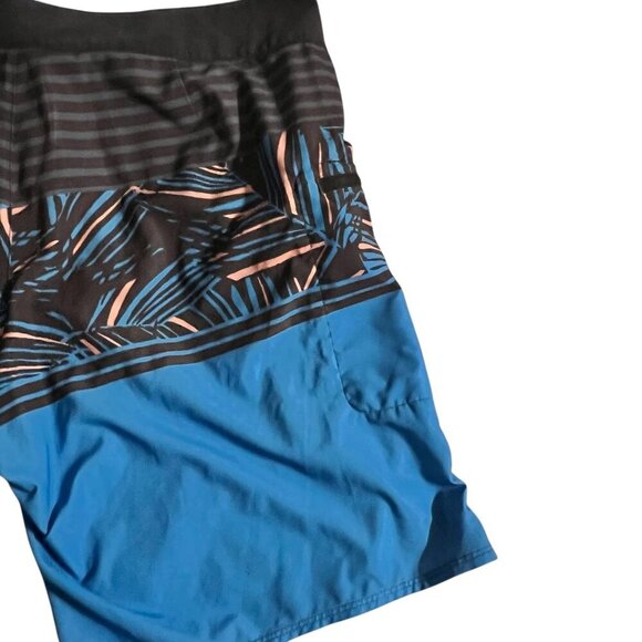 Patagonia Mens 36 Board Shorts Blue Black Tropical Print Polyester Swimwear - Picture 6 of 7